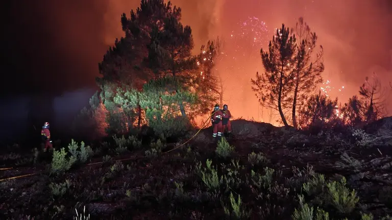 La UME durante su intervención en el incendio de Barniedo, en Boca de Huérgano. Foto: UME