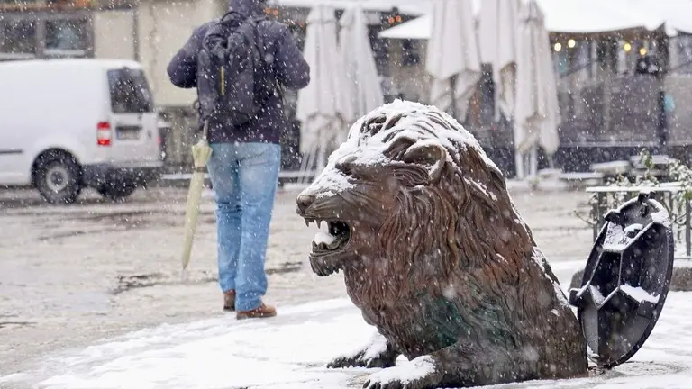 Nieve en la capital leonesa