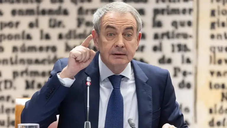 Zapatero, en un instante de su comparecencia en el Senado.