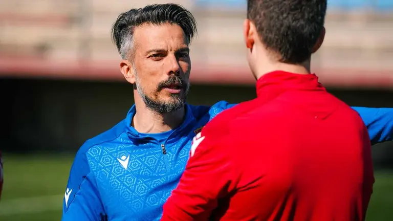 Rub&eacute;n de la Barrera, durante un entrenamiento.