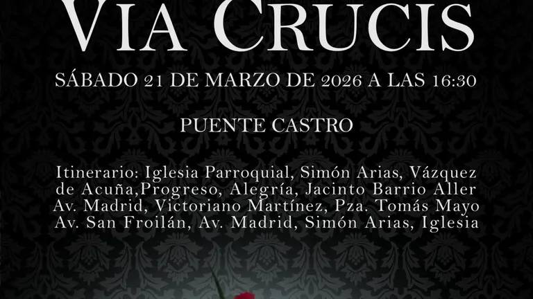 Cartel V&iacute;a Crucis de Puente Castro 2026.