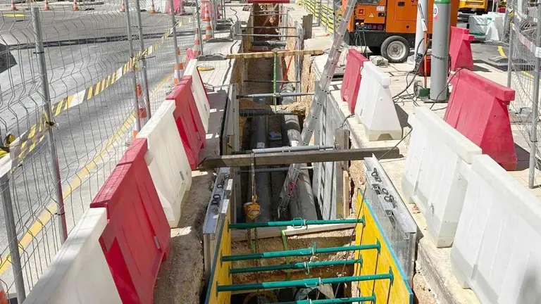 Imagen de las obras para el desarrollo de la red de calor en Valladolid. Foto: Ical