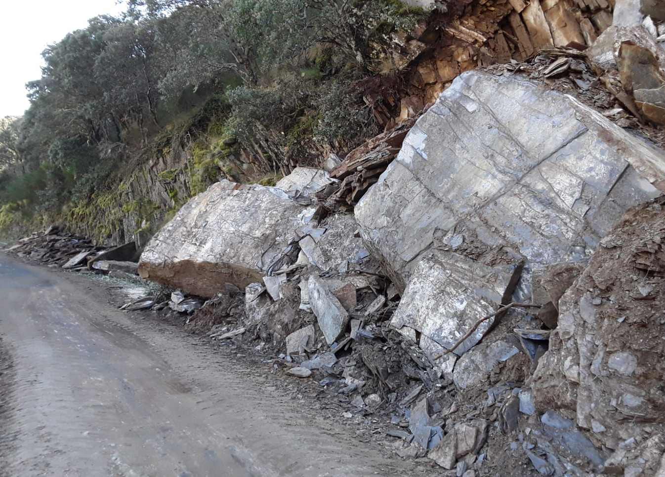 Imagen de la zona en la que ha tenido lugar el desprendimiento.