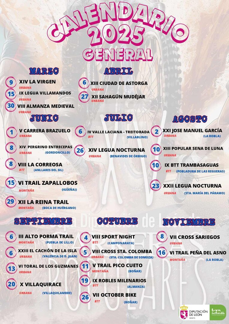 Calendario completo de competición.