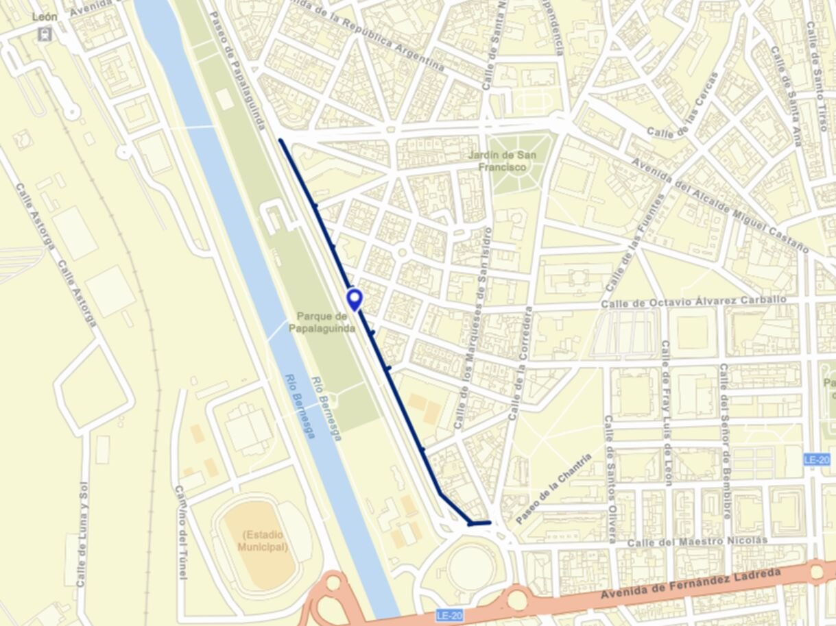 Imagen de la zona de la Avenida de la Facultad de Veterinaria que se verá afectada por el corte de agua.