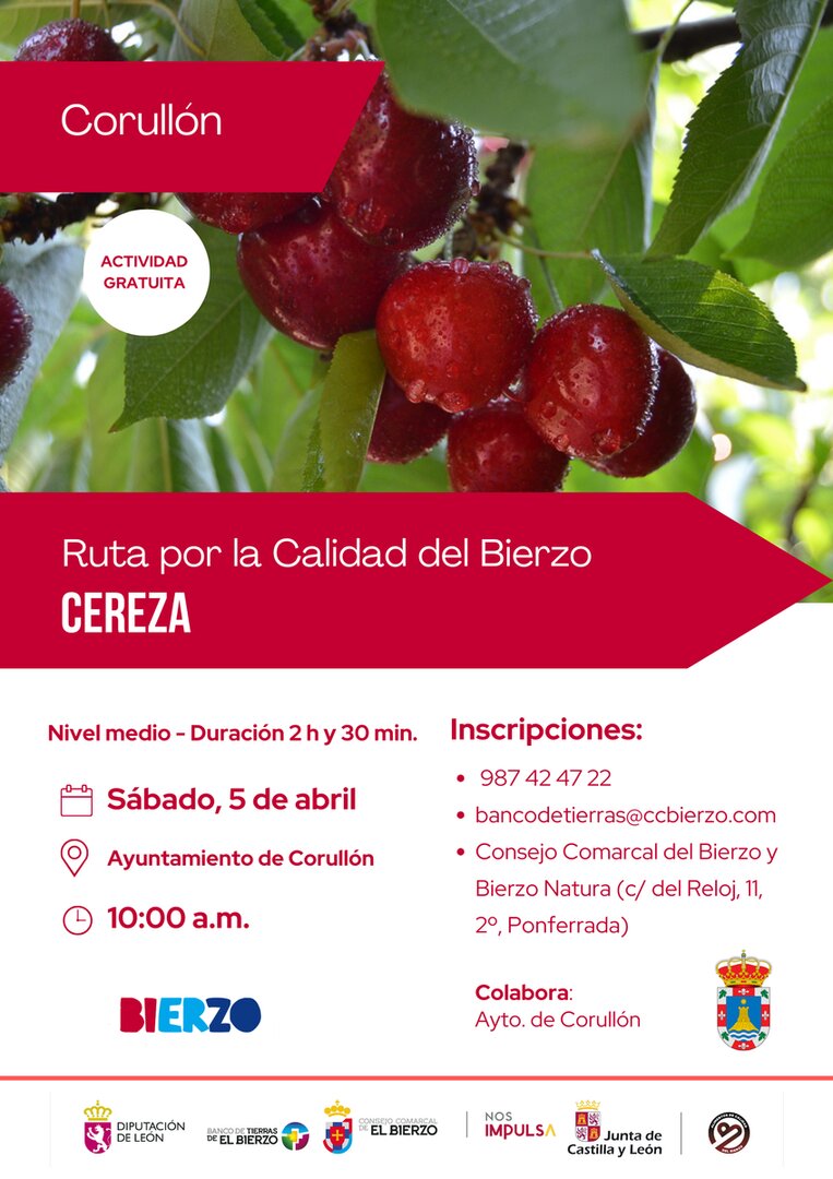 Cartel de la Ruta de la Cereza de Corullón.
