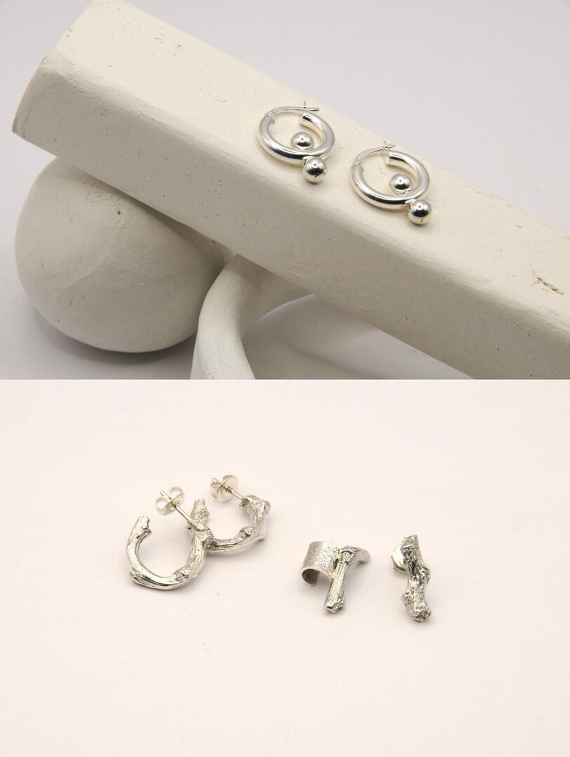 Diseños de pendientes elaborados por Raquel García.
