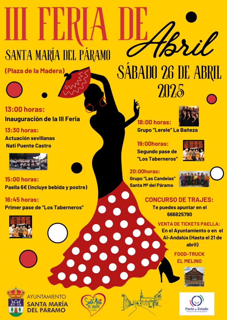Imagen del cartel de la Feria de Abril en Santa María del Páramo.