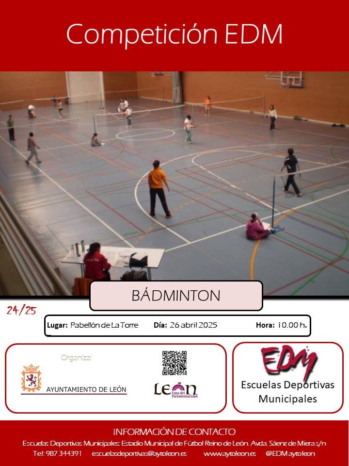 Competición de bádminton de las Escuelas Deportivas Municipales.