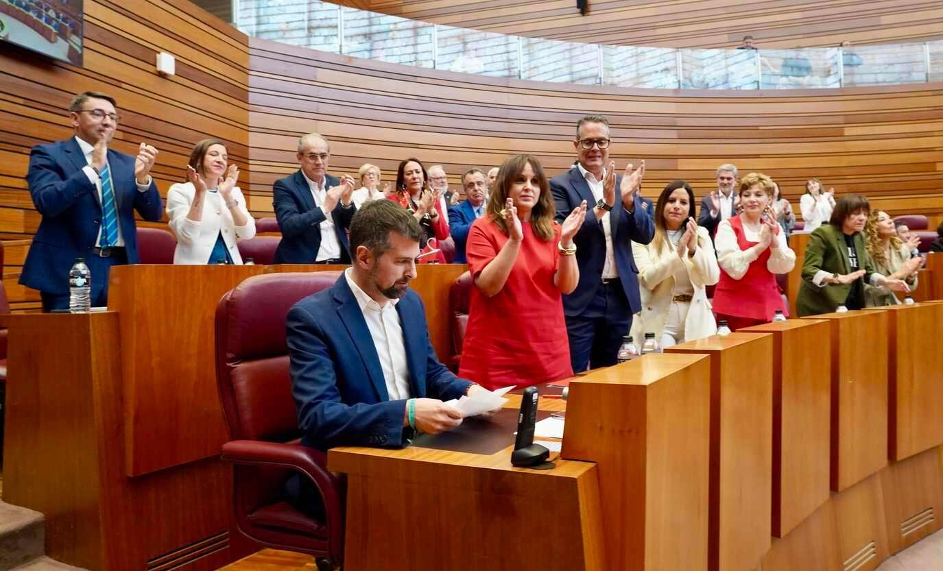 El portavoz socialista Luis Tudanca en su última intervención en el Pleno de las Cortes.