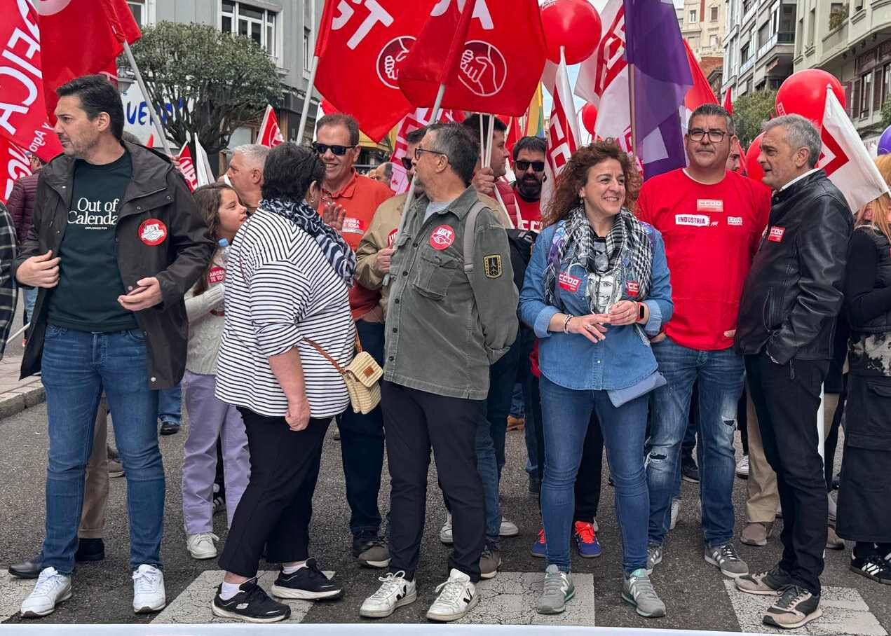 Los sindicatos, en la antesala de la marcha.