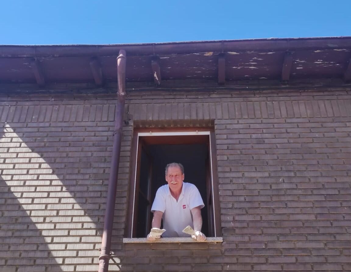 Alfredo cuando aún trabajaba como pintor.
