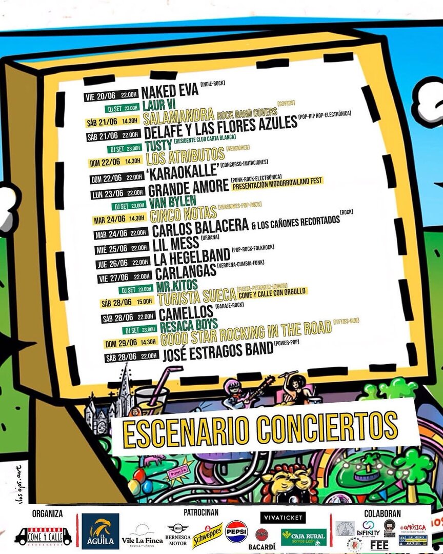 Cartel de conciertos de Come y Calle 2025