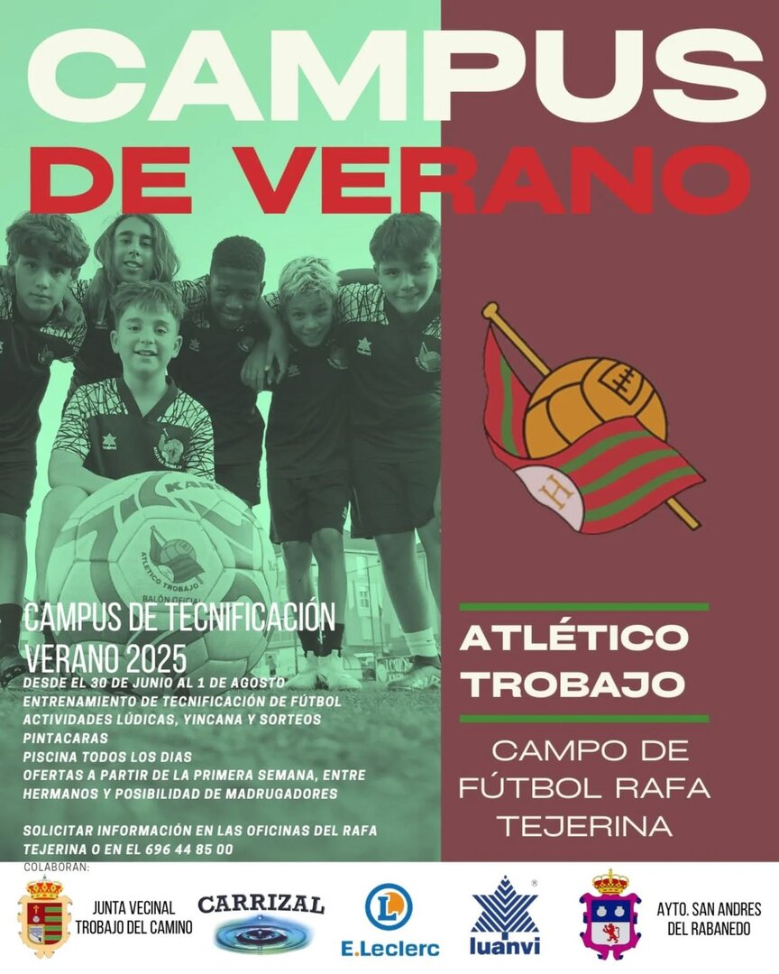 Cartel campus Atlético Trobajo.