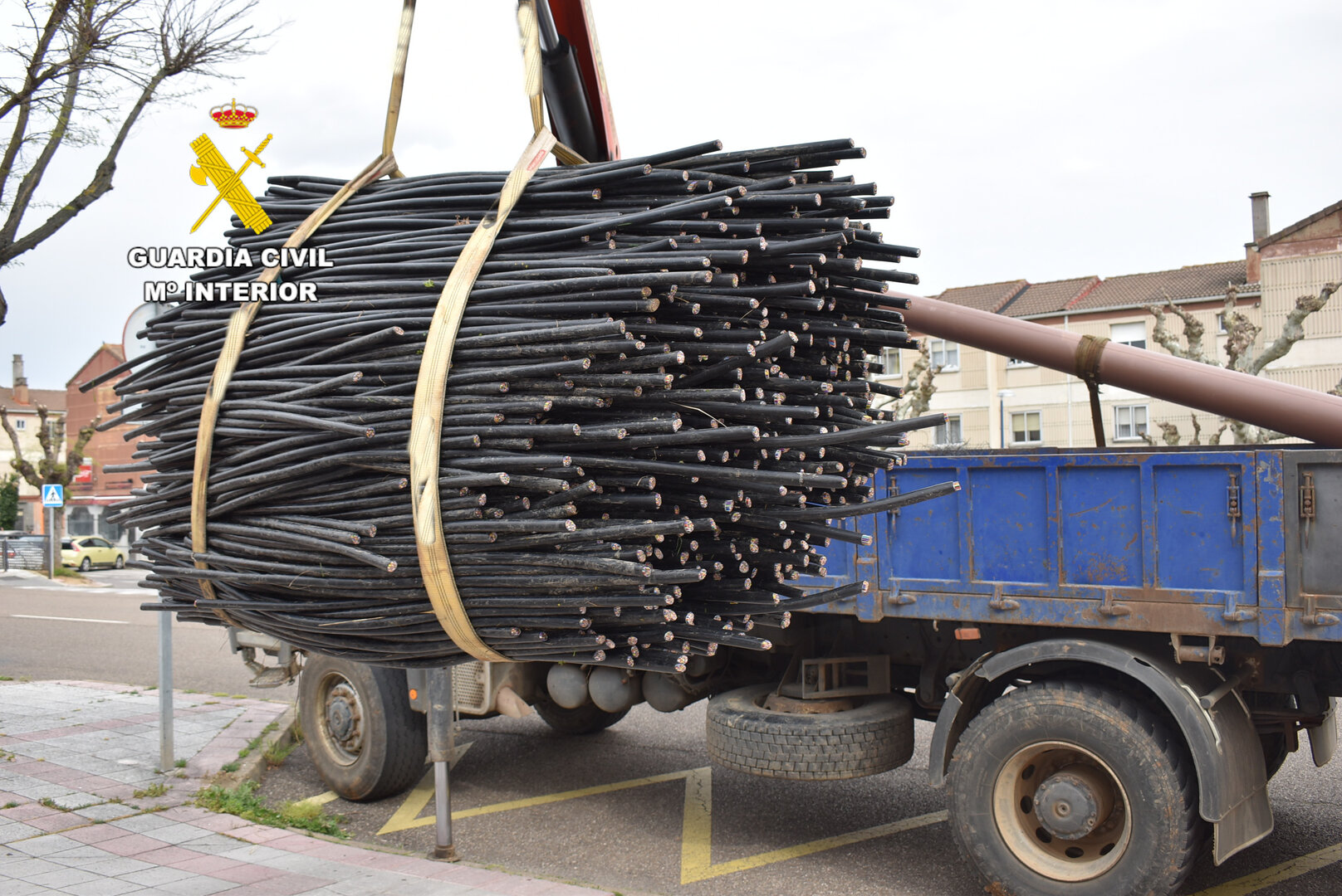 Imagen del cobre recuperado por la Guardia Civil.