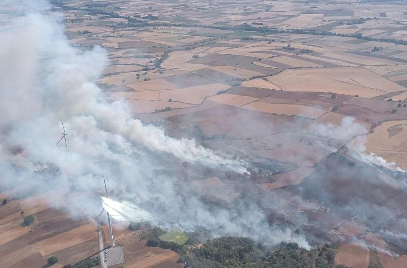Vista aérea de la zona del incendio.