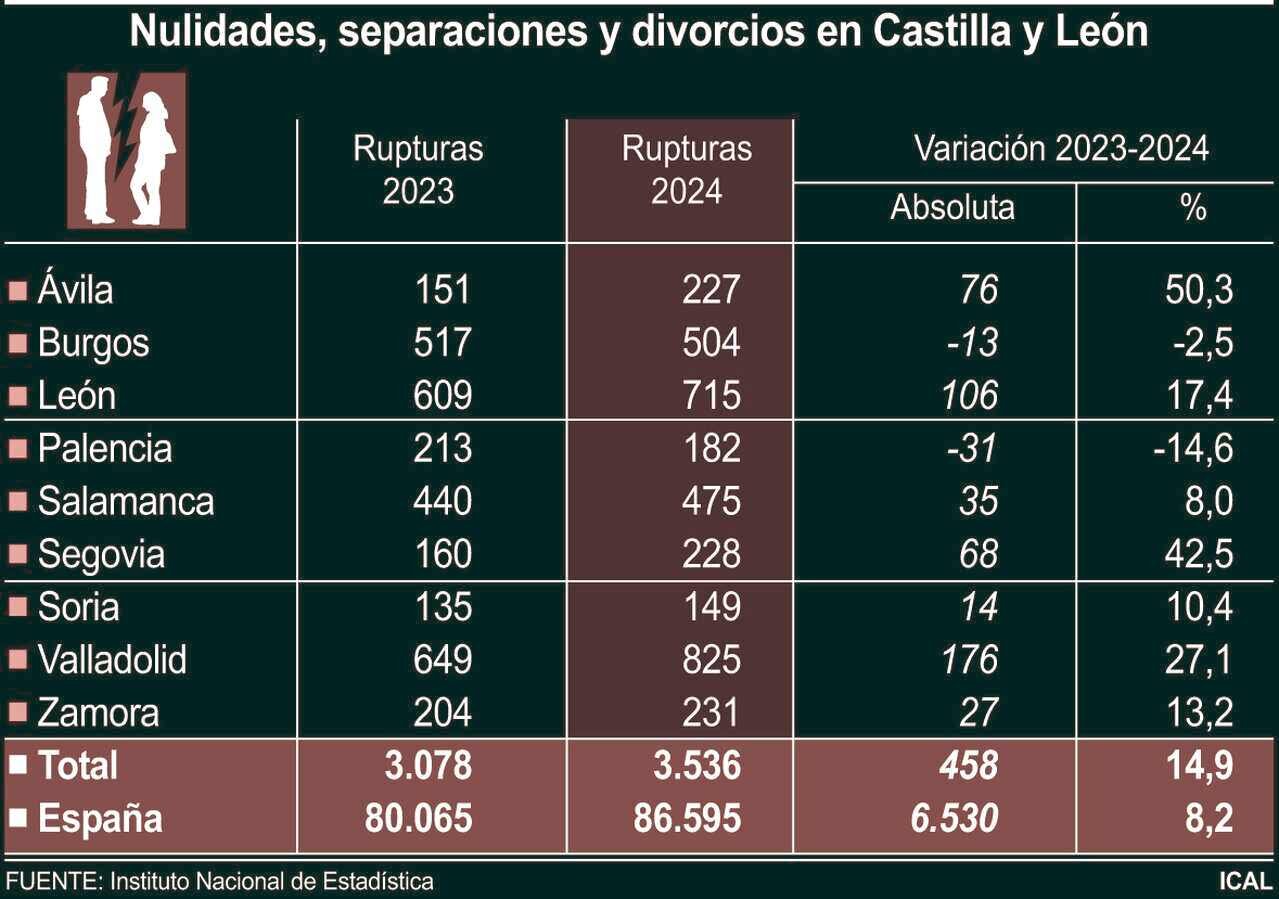 Nulidades, separaciones y divorcios en Castilla y León (10cmx7cm)