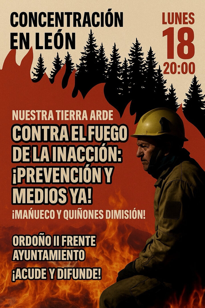Cartel de la manifestación en León.