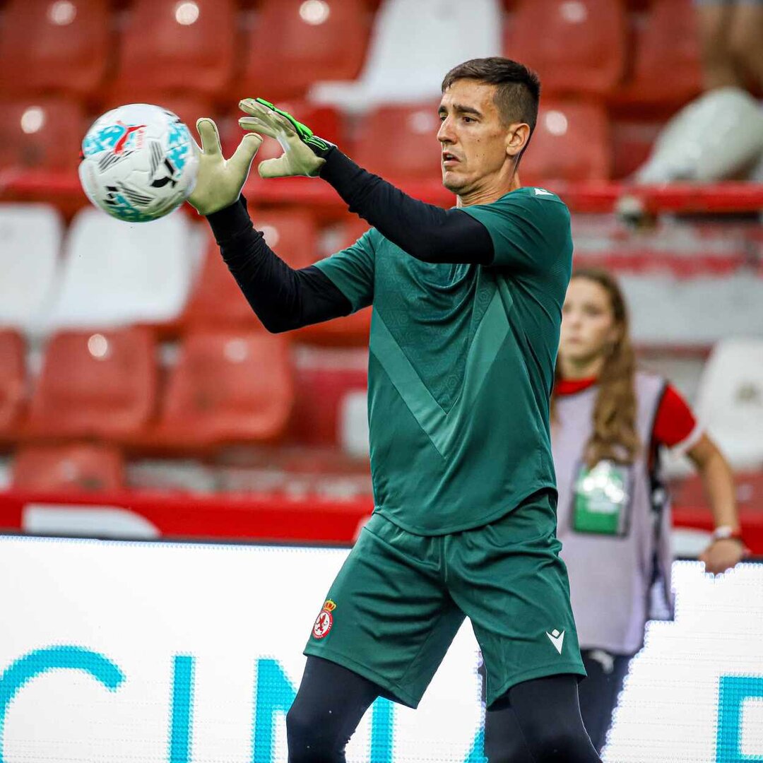 Badia, durante el calentamiento.