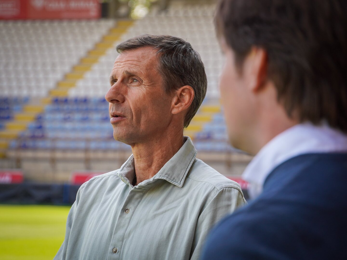 Cuco Ziganda, este martes, en el estadio Reino de León.