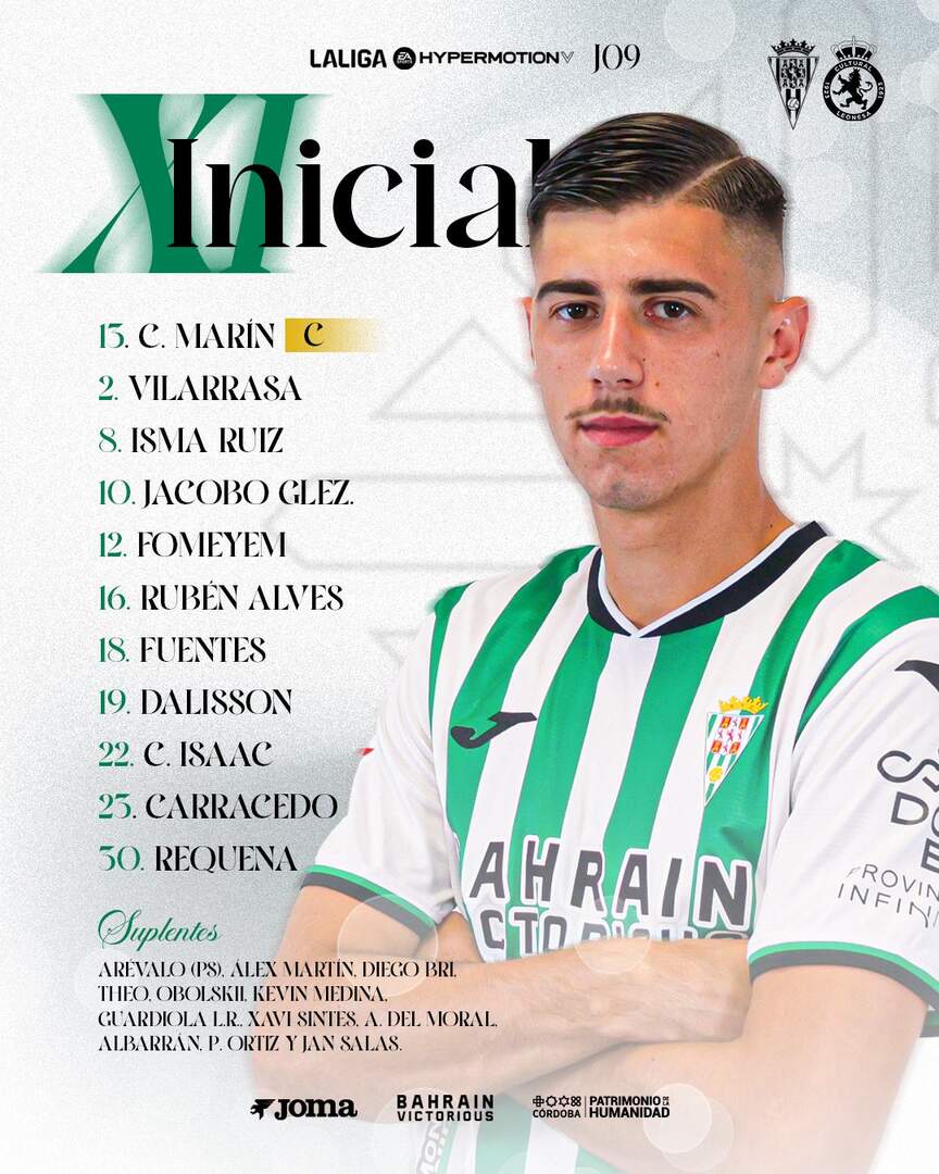 Alineación inicial del Córdoba.