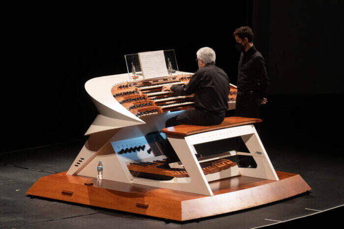 Esteban Landart en un concierto de órgano en el Auditorio de Tenerife. Foto: Aud. Tenerife