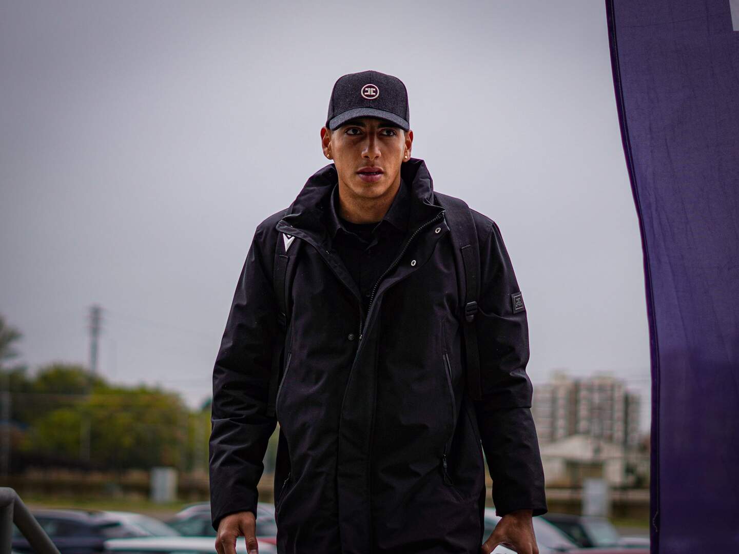 Thiago Ojeda, a su llegada al estadio.