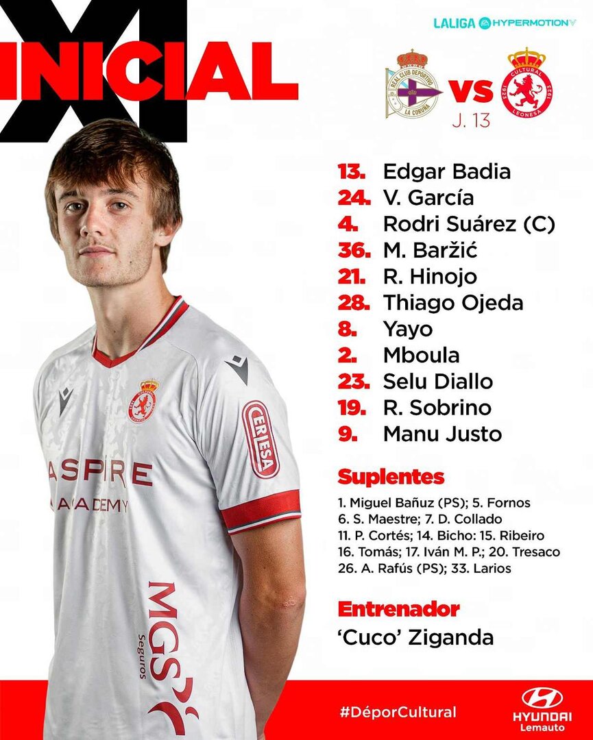 Equipo inicial en Riazor.