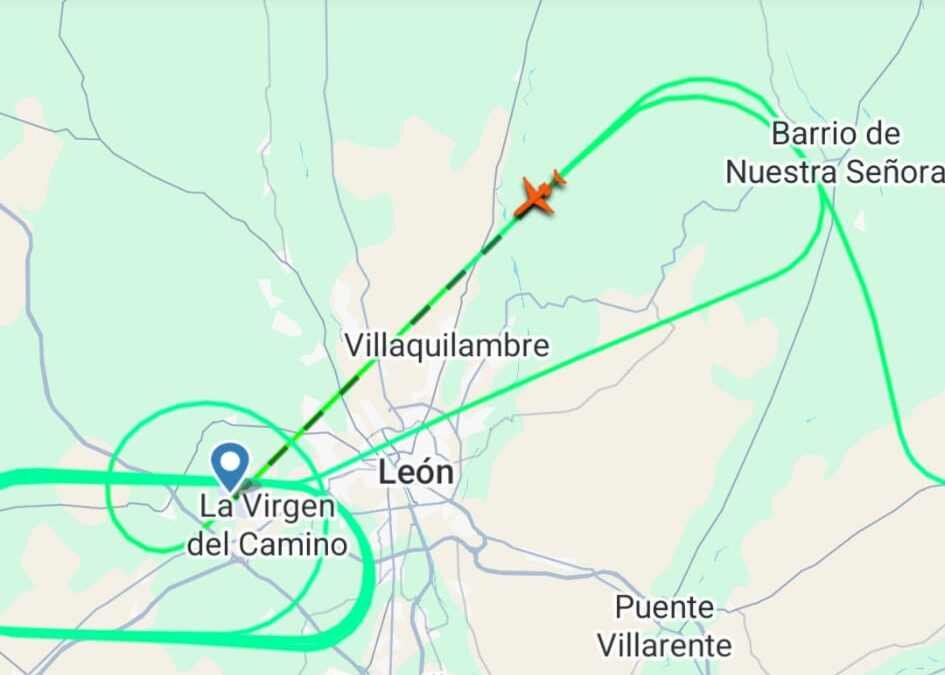 Imagen de la trayectoria del avión.