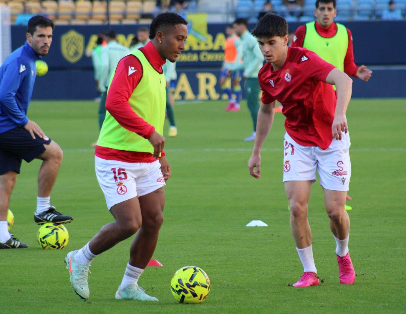 Ribeiro, durante el calentamiento.