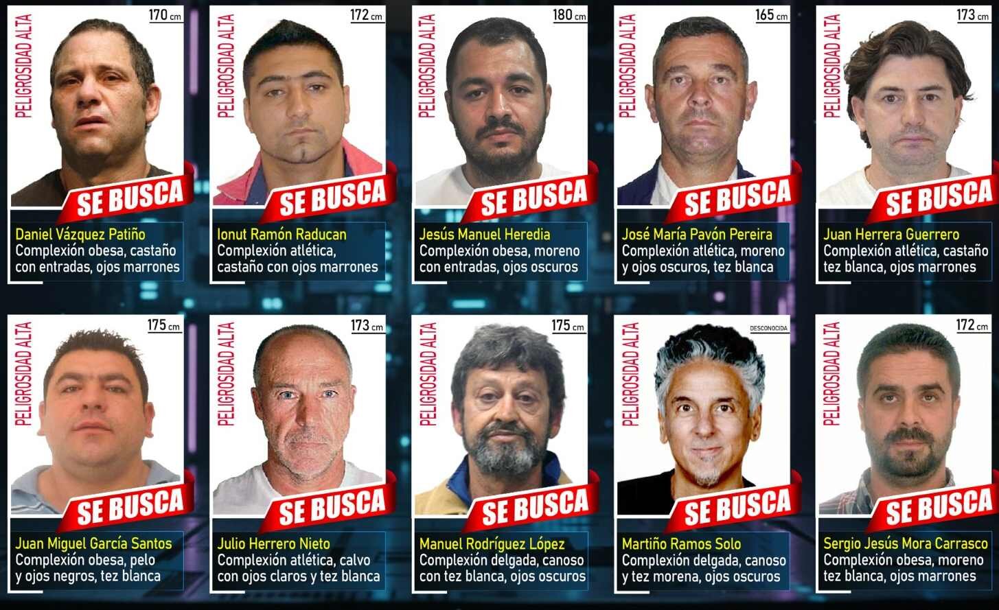 La Policía Nacional solicita la ayuda de la ciudadanía para localizar a los diez fugitivos más buscados en España, reclamados por delitos de especial gravedad como asesinato, agresiones sexuales a menores, tráfico de drogas, trata de seres humanos y robos con violencia.
