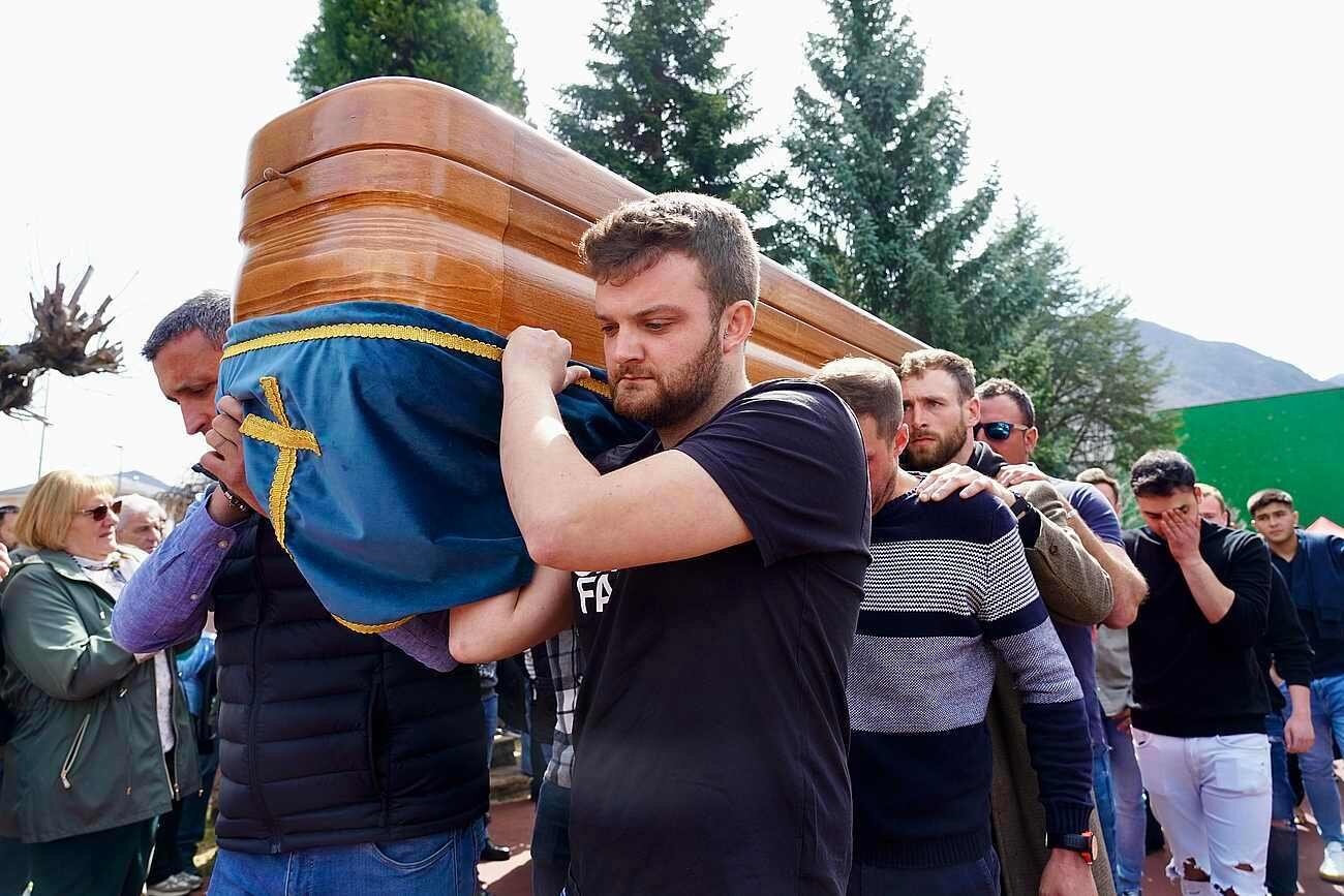 Funeral de los cuatro mineros del municipio de Villablino muertos en la mina de Cerredo en Degaña (Asturias), al que asistirá, entre otros, la ministra para la Transición Ecológica y el Reto Demográfico, Sara Aagesen.