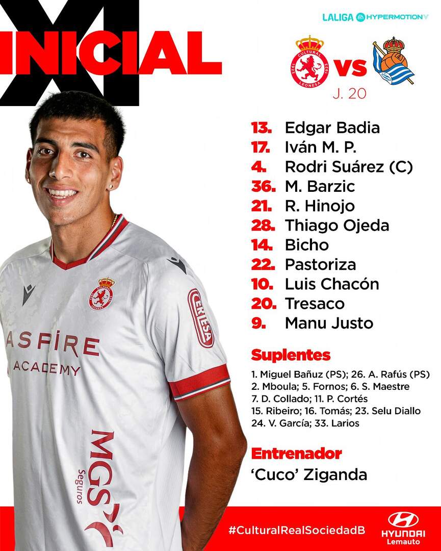Equipo inicial, con Ribeiro suplente.