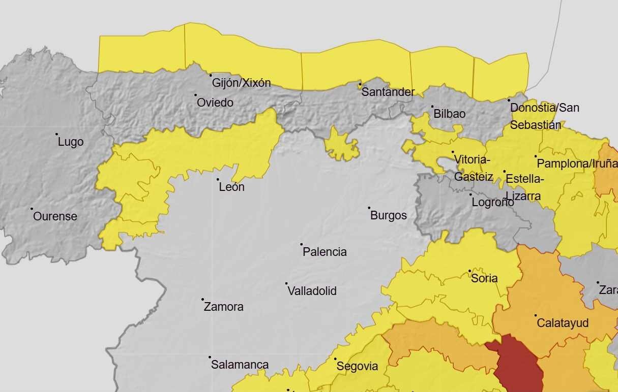 Imagen del área afectada por la 'alerta amarilla'.