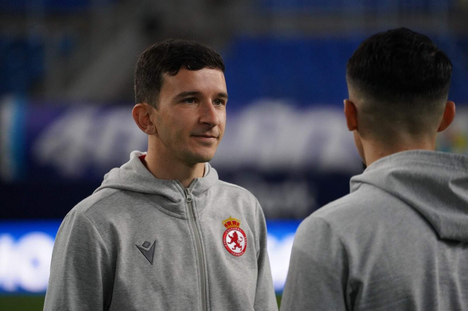 Chacón, este domingo, en la antesala del partido.