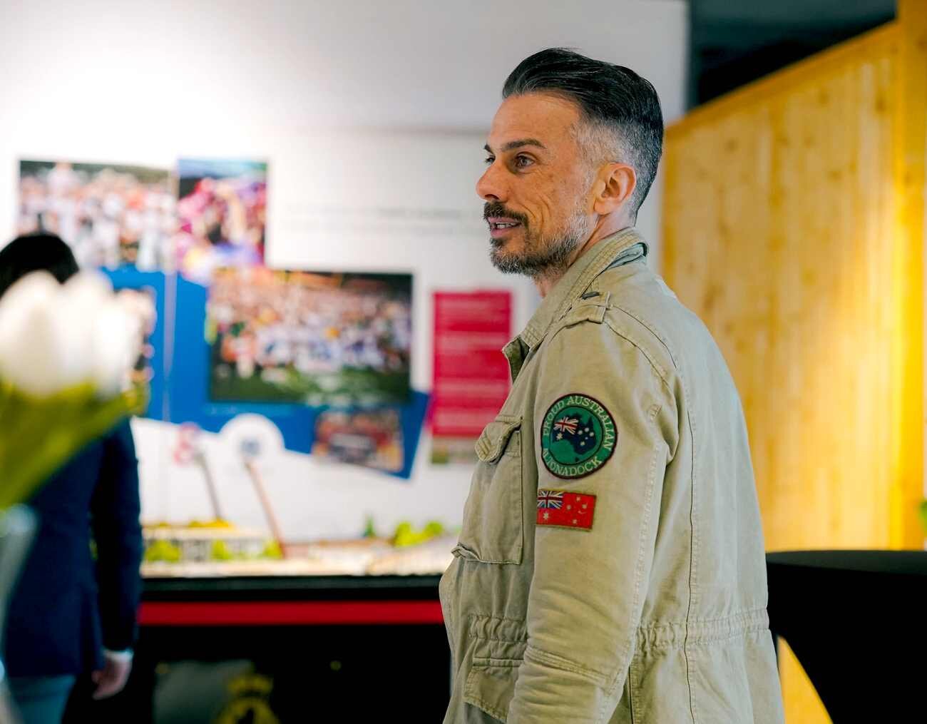 Rubén de la Barrera, en el interior del estadio, en una imagen de la Cultural.