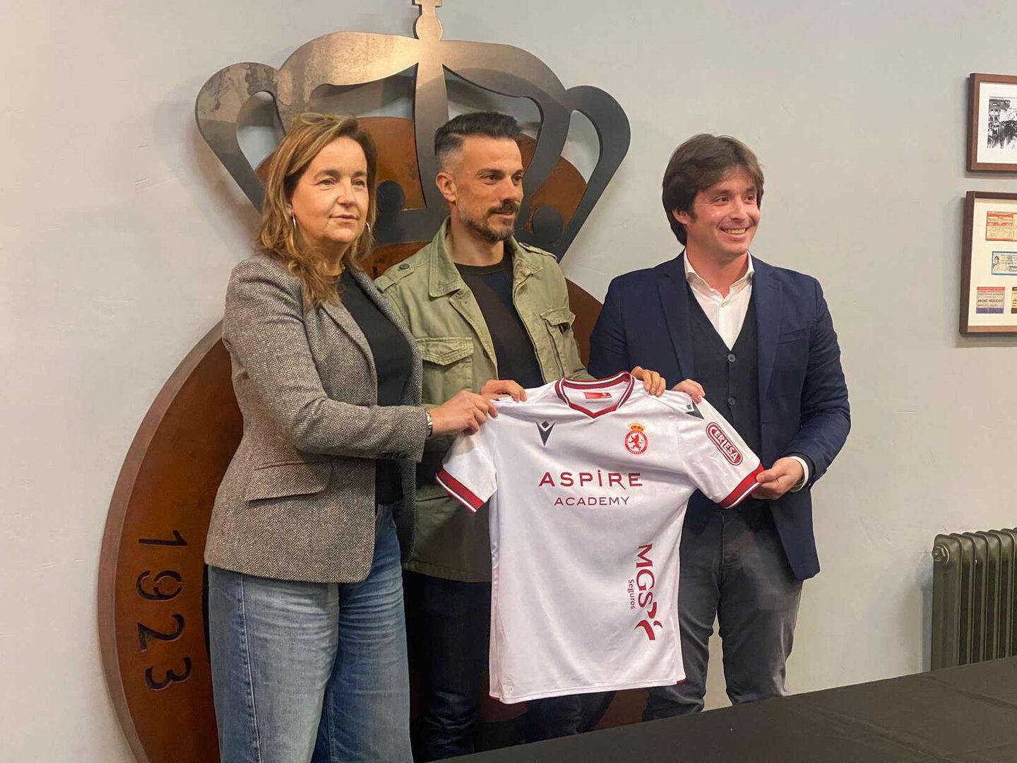 Natichu, De la Barrera y Manzanera a la conclusión de la rueda de prensa.