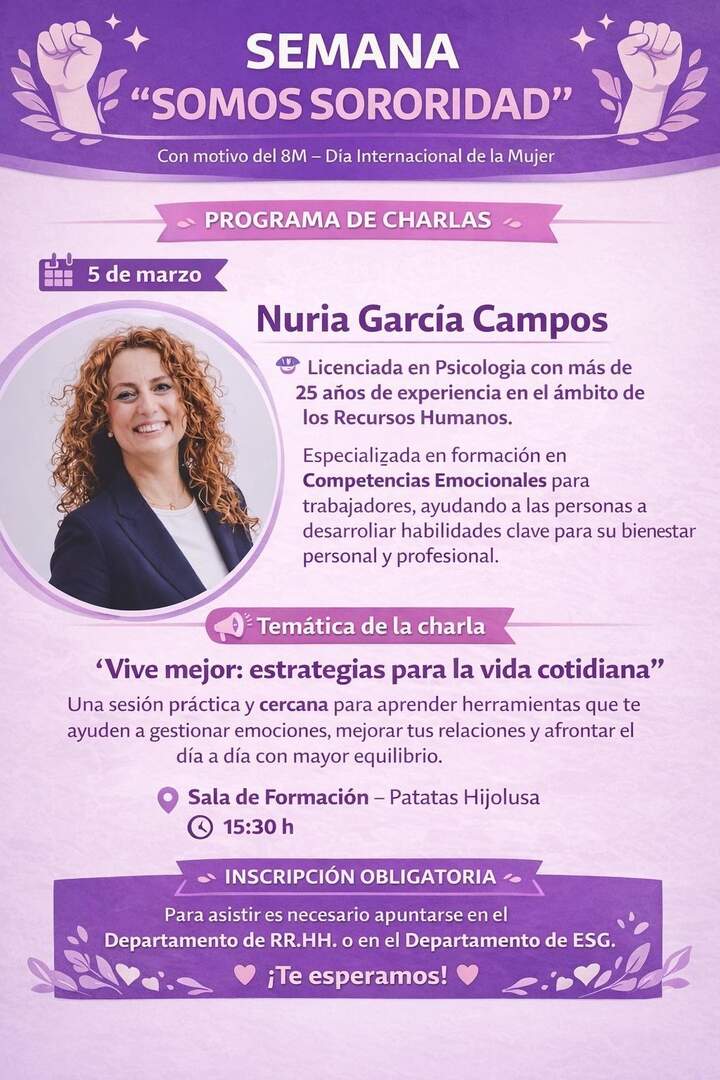 5 MARZO-SEMANA SORORIDAD (NURIA GARCÍA CAMPOS)