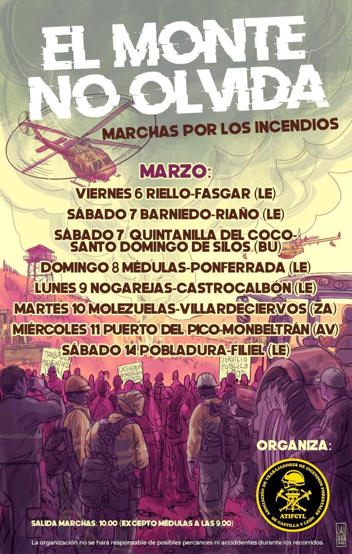 Imagen del cartel difundido para anunciar las marchas.