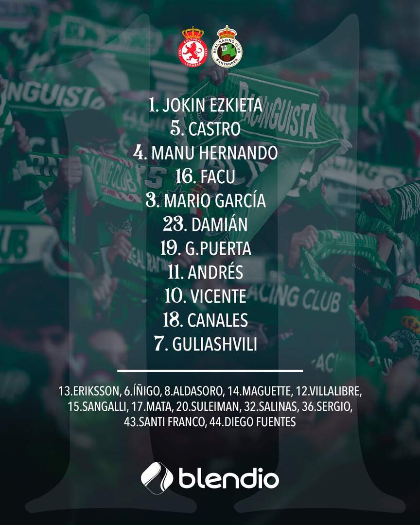 Allineación del Racing de Santander.