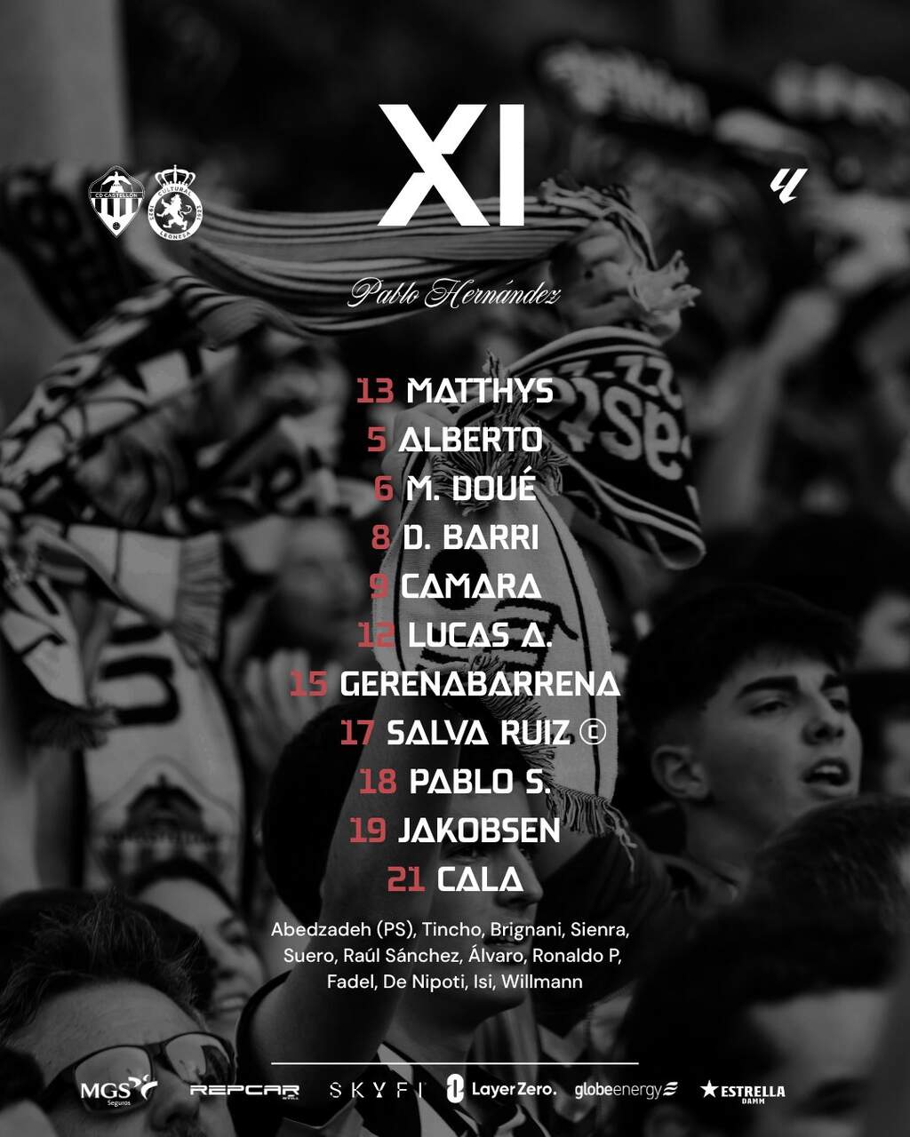 Alineación del Castellón.