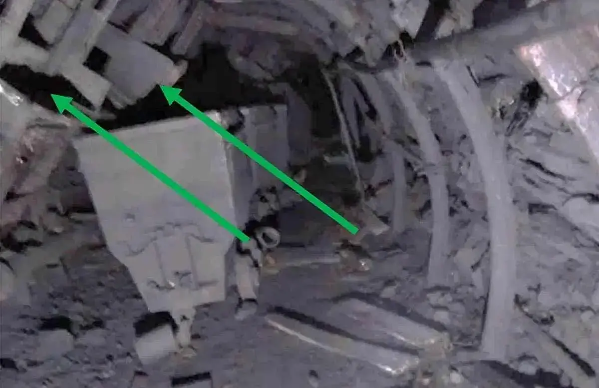 Interior de la mina tras la explosión.