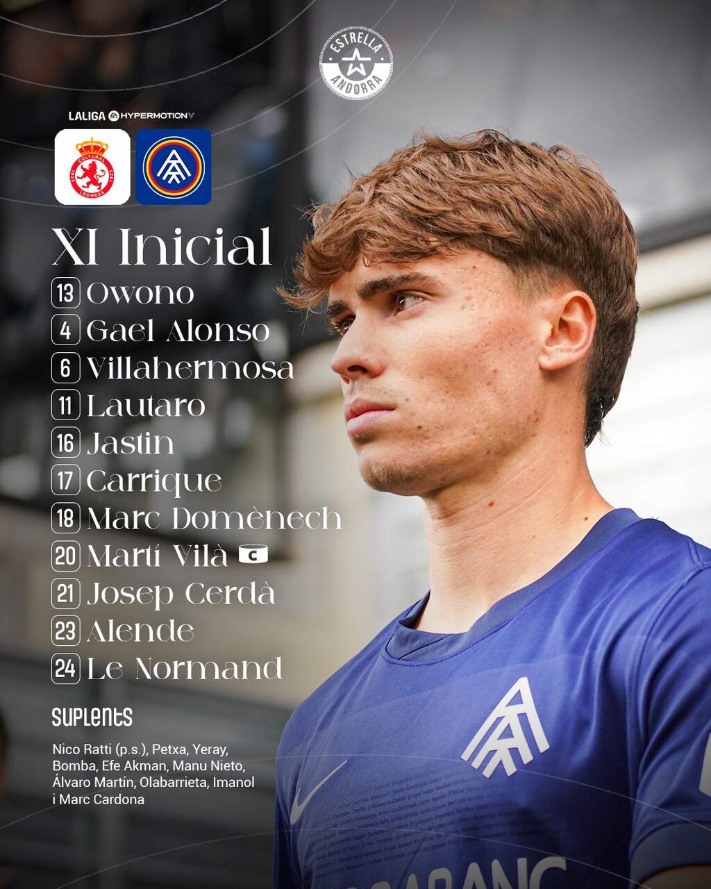 Alineación en el Andorra.