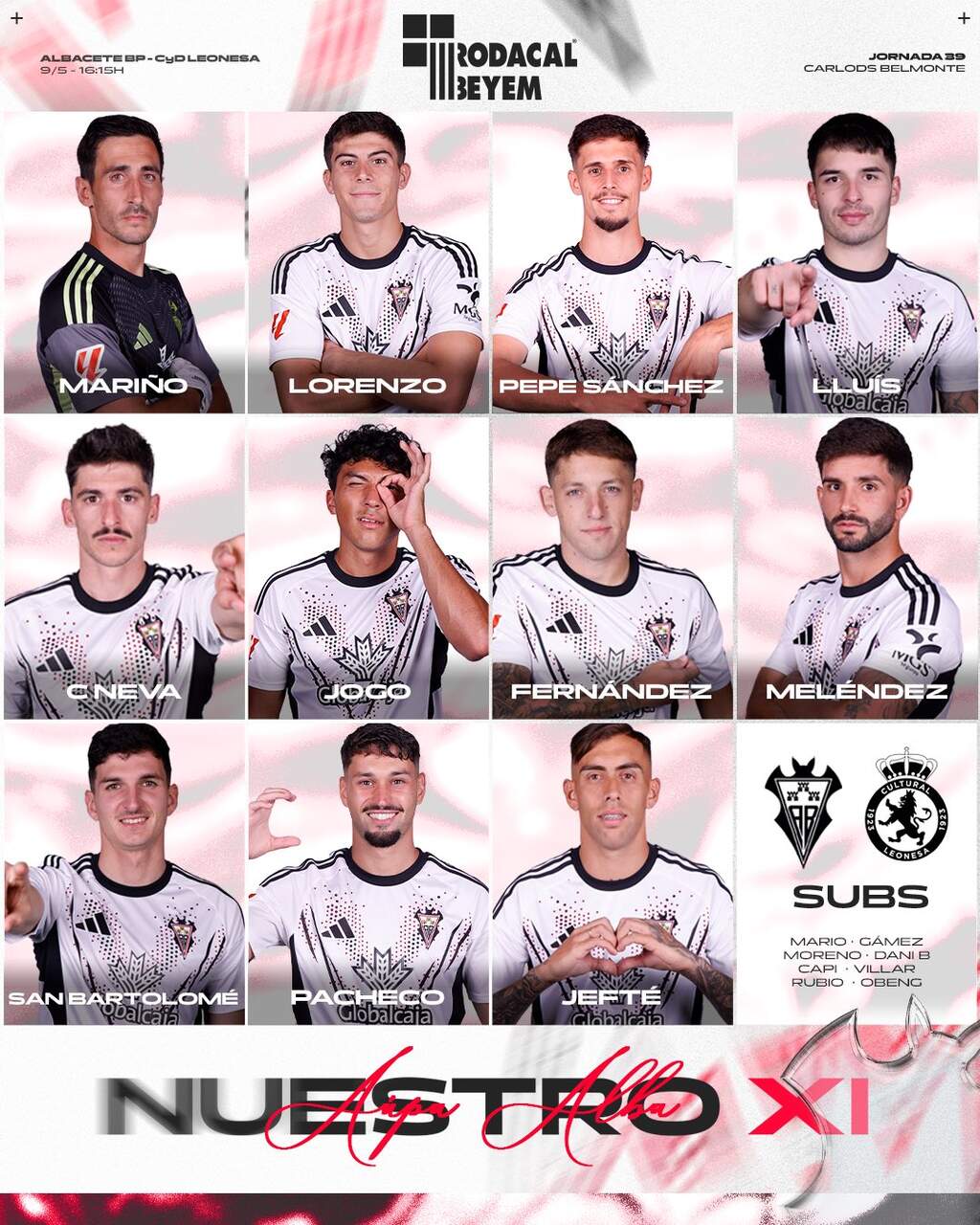 Alineación inicial del Albacete.
