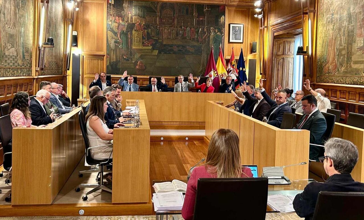 Un instante del pleno celebrado este miércoles en la Diputación de León.