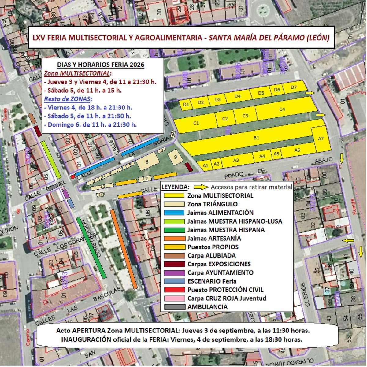 Plano de la Feria de Santa María del Páramo.