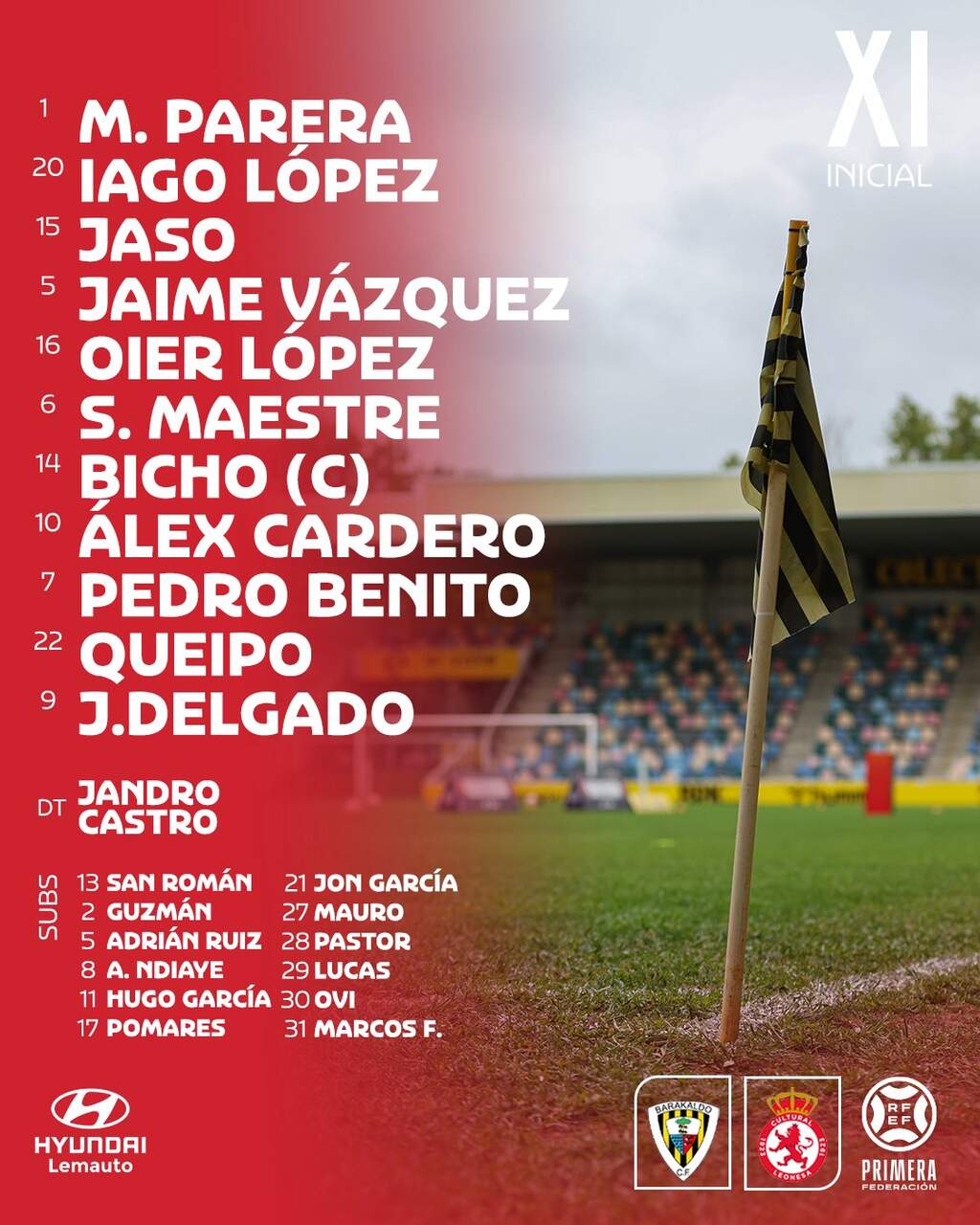 Alineación inicial de la Cultural.