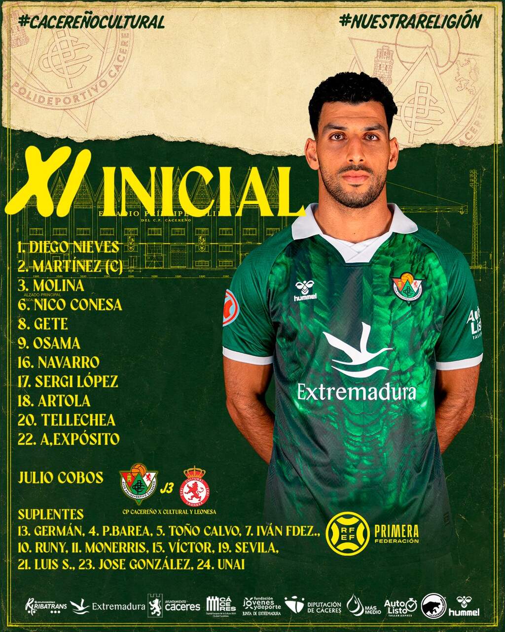 Alineación del Cacereño.